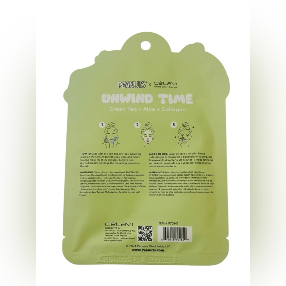 Celavi x Peanuts - Skincare Bundle, includes face masks, face cream, eye patches - Picture 4 of 10